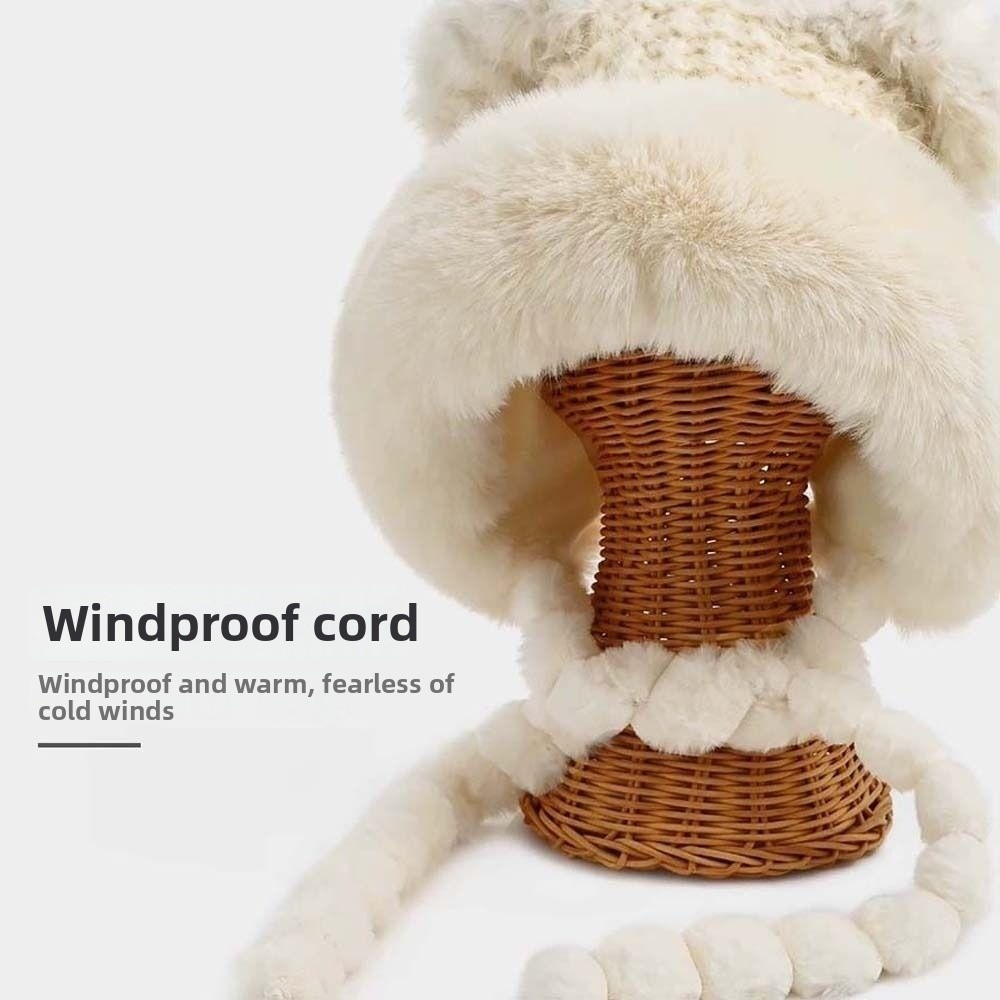 หมวกไหมพรมลายทางบุขนแกะพร้อมพู - Trapper Hat Ear Flap บทวิจารณ์และราคา